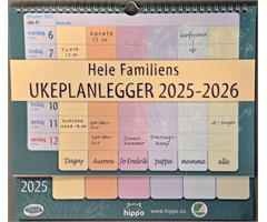 931325 Hippo 9313 Kalender, Ukeplanlegger 2025/2026 Milj&#248;merket, Hippo, Resirkulert papir