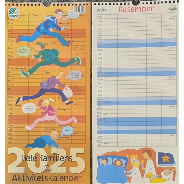931525 Hippo 9315 Kalender, Aktivitetskalender 2026 Miljømerket, Hippo, Resirkulert papir!
