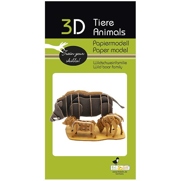11713   3-D Paper Model Villsvinfamile Wild boar family, Fridolin