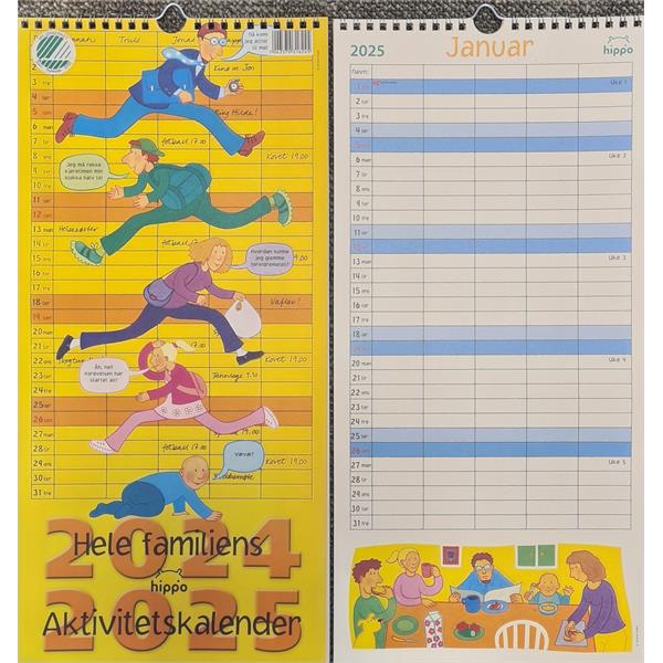 931625 Hippo 9316 Kalender, Aktivitetskalender 2025/2026 Miljømerket, Hippo, Resirkulert papir