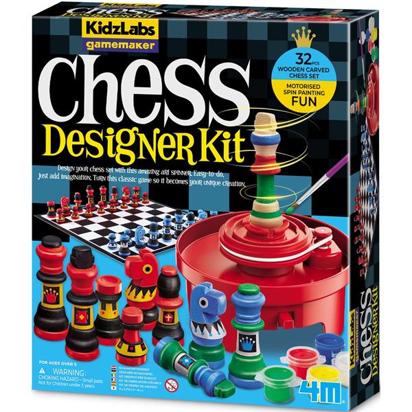 8503452 4M 00-03452 Aktivitetspakke, Wooden Chess Making Kit Kidz Labs, 4M
