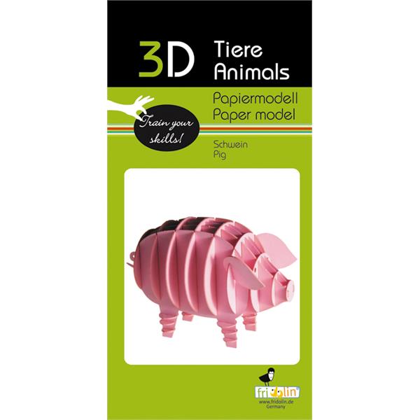 11618  11618 3-D Paper Model gris Pig, Fridolin