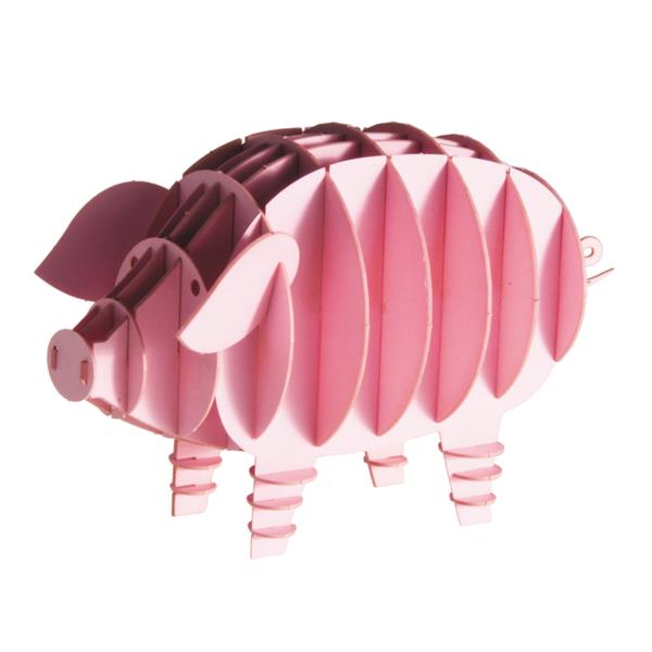 11618  11618 3-D Paper Model gris Pig, Fridolin