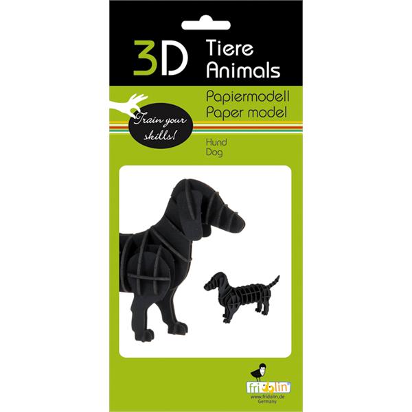 9422782  11610 3-D kartong Model Dachs Dog, Dachs, Fridolin