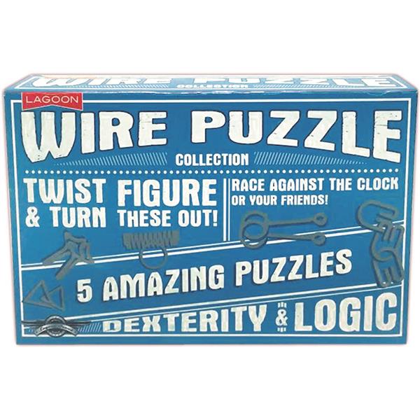 446453  6453 IQ-test, WIRE PUZZLE COLLECTION 5 stk ass i esken, Lagoon