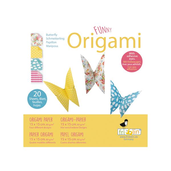 11313   Origami, Sommerfugler, 15x15cm, 4 ass.de Fridolin