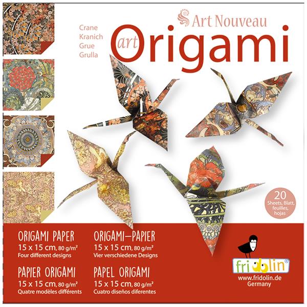 11356  11350 Origami, Art Nouveau, 15x15cm, 4 ass. Fridolin