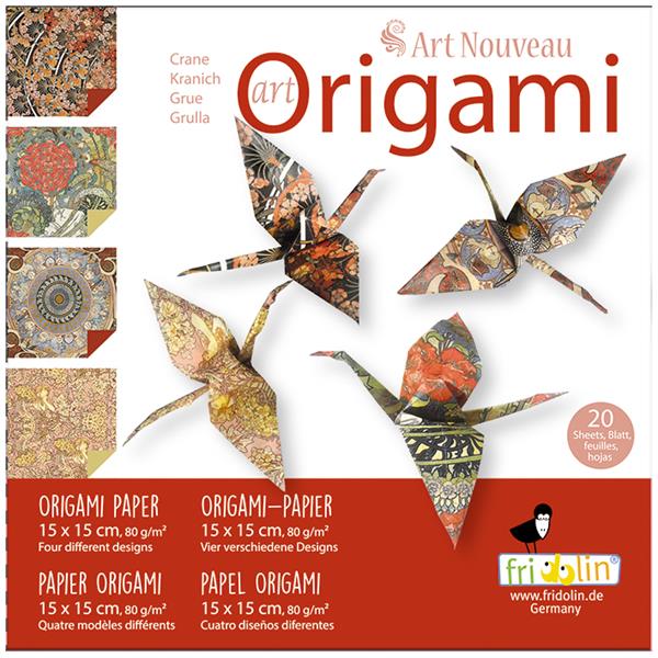 11356  11350 Origami, Art Nouveau, 15x15cm, 4 ass. Fridolin