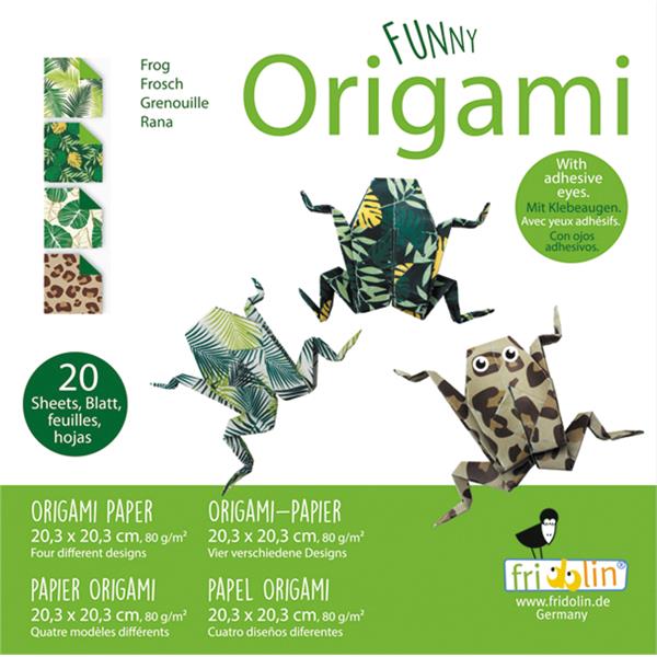 11334   Origami, Frosker, 20x20cm, 4 ass. design Fridolin