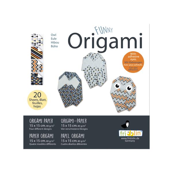 11316   Origami, Ugler, 15x15cm, 4 ass.design Fridolin