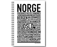 NOWALL1   Notatbok, spiral, A5, NORGE Blanke ark, Wallstars