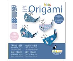 11378   Origami-kids, hval, 15x15cm, 4 ass. desi Fridolin