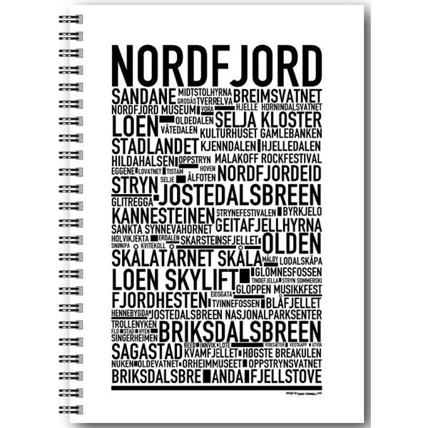 NOWALL8   Notatbok, spiral, A5, NORDFJORD Blanke ark, Wallstars