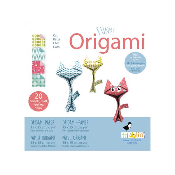 11312   Origami, Katter, 15x15cm, 4 ass. design Fridolin
