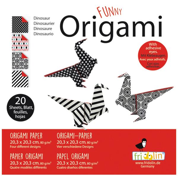 11335   Origami, Dinosaur, 20x20cm, 4 ass.design Fridolin