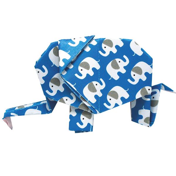 11336   Origami, Elefant, 20x20cm, 4 ass. design Fridolin
