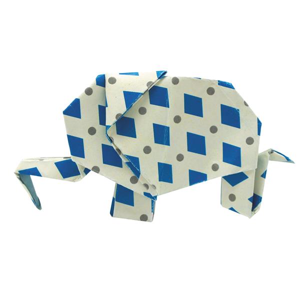11336   Origami, Elefant, 20x20cm, 4 ass. design Fridolin