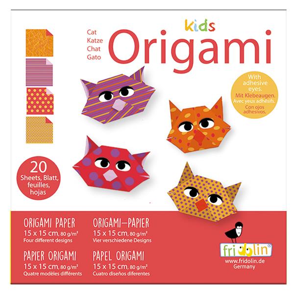 11371   Origami-kids, katt , 15x15cm, 4 ass. des Fridolin