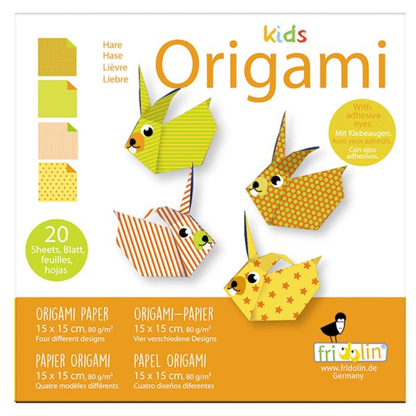 11375   Origami-kids, kanin, 15x15cm, 4 ass.des Fridolin